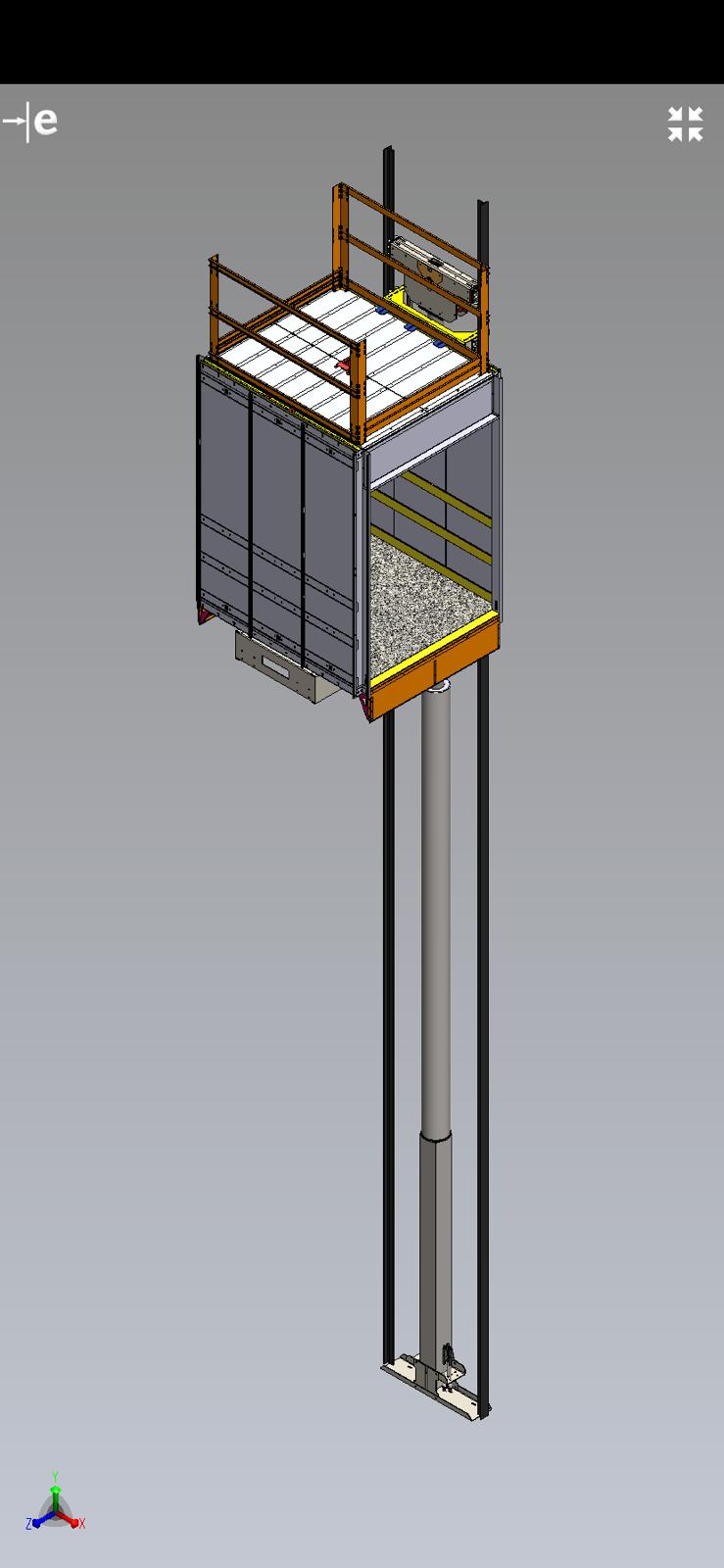 4000 kg hidrolik yük asansörü tasarım